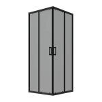 Parama - cabine de douche coulissante 70x70 cm profil�s aluminium noir mat verre fum� 6mm h190 - r�versible ...