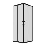 Cabine de douche coulissante 90x90 cm profil�s aluminium noir mat verre transparent 6mm h190 - r�versible ...