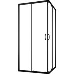 Parama - cabine de douche coulissante 90x90 cm profilés aluminium noir verre 4 mm transparent h185 - ... Parama - cabine de douche coulissante 90x90 cm profilés aluminium noir verre 4 mm transparent h185 - ...