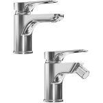 Parama - mlangeur avec lavabo et bidet sans vidange en laiton chrom mod. mia