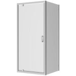 Paroi de douche 80x80 cm porte battante d'angle et paroi fixe profil�s en aluminium chrom�s verre opaque ...