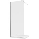 Paroi de douche de plain - pied 60 cm profils aluminium chrom verre clair 8mm avec traitement anti ...