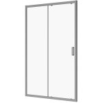 Parama - porte de douche coulissante pour niche 140 cm profils en aluminium chrom verre transparent ...