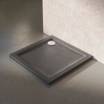Parama - receveur de douche carr 70x70cm acrylique noir effet pierre hauteur 4cm mod. petra