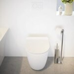 Parama - toilette murale tornado silent flush en c�ramique blanche brillante avec si�ge � fermeture douce ...