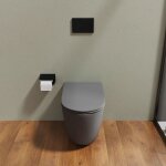 Parama - wc encastré sans rebord en céramique gris mat avec abattant soft - close mod. europa Parama - wc encastré sans rebord en céramique gris mat avec abattant soft - close mod. europa