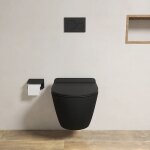 Parama - wc suspendu  faible encombrement, sans rebord, en cramique noire mate, avec sige  fermeture ...