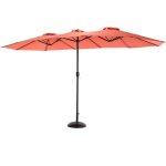 Parapluie double face extrieur rectangulaire grand avec manivelle (orange)parasol pour le jardin parasol ...