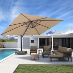 Purple leaf parasol 4, 5 x 3, 3 m rectangulaire de terrasse, grand parasol en aluminium d�port� pour ...