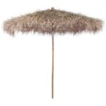 Torana - parasol en bambou avec toit en feuille de bananier 210 cm