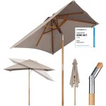 Parasol en bois sekey� pour terrasse, jardin, plage, piscine, patio, 200 � 150 cm, naturel / cr�me, rectangula ...
