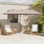 Parasol cantilever de jardin taupe 372 x 198 x 243 cm vidaxl