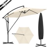 Parasol cantilever woltu, parasol d�port�, parasol de jardin ext�rieur � 310cm, anti uv, beige
