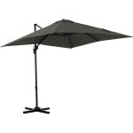 Parasol d�port� 2, 5 x 2, 5 m pour terrasse et jardin, rotation 360�, manivelle, base en croix incluse, ...
