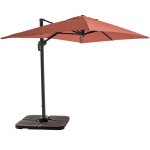 Parasol d�port� 2x3 m et 4 dalles � remplir aluminium terracotta