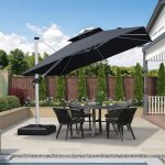Parasol déporté 3 x 3 m carré, parasol de jardin extérieur, adapté pour piscine, jardin, balcon et terrasse, ... Parasol déporté 3 x 3 m carré, parasol de jardin extérieur, adapté pour piscine, jardin, balcon et terrasse, ...