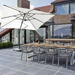 Gecko outdoor - parasol dport aluminium noir toile crue 4x3 m poseidon