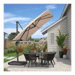 Parasol dport en aluminium 2, 5  2, 5 m carr, parasol de jardin extrieur, adapt pour balcon, piscine, ...