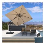 Purple leaf parasol dport en aluminium 2, 7  2, 7 m carr, parasol de jardin extrieur inclinable ...