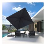 Parasol dport en aluminium 3  3 m carr, parasol de jardin extrieur inclinable de gauche  droite, ...