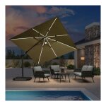 Purple leaf - parasol dport en aluminium 3  3 m carr avec led, parasol de jardin extrieur inclinable ...
