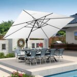 Parasol dport en aluminium 4  3 m rectangulaire, parasol de jardin extrieur, adapt pour balcon, ...