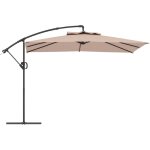 Parasol d�port� carr� - outsunny - 3 x 3 m - manivelle, base crois�e, parasol inclinable et rotation ...