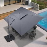 Parasol dport extrieur, grand parasol de terrasse, parasol de jardin 4 x 3 m rectangulaire  double ...