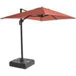 Parasol d�port� inclinable 2x3 m et dalle sur roues terracotta