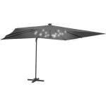 Parasol d�port� inclinable rotatif 360 calvi led gris 3x4 m avec housse