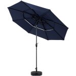 Dans les nuages - parasol droit de jardin 294 cm, rond, avec inclinable, manivelle, 3 couches bche en ...