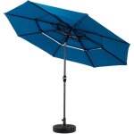Dans les nuages - parasol droit de jardin 294 cm, rond, avec inclinable, manivelle, 3 couches bche en ...
