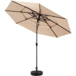 Dans les nuages - parasol droit de jardin 294 cm, rond, avec inclinable, manivelle, 3 couches bche en ...