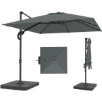 Parasol d�port� - parasol de jardin ext�rieur - outsunny - pied et dalles lestage - m�t aluminium et ...