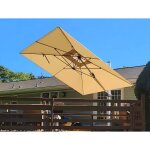 Parasol dport avec led solaire 3x3 m ? carr, inclinable, toile anti - uv