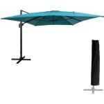 Happy garden - parasol dport molokai rectangulaire 3x4m bleu + housse