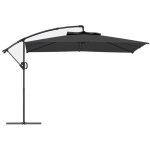 Parasol d�port� - outsunny - 3 x 3 m - rotation 360� - avec manivelle et inclinable - toile 180 g / m� ...