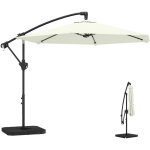 Parasol d�port� - outsunny - pied en croix et dalles lestage - manivelle - protection uv 30 + - polyester ...