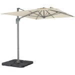Parasol dport rectangulaire 2x3m - antibes - ecru - parasol excentr inclinable. rabattable et rotatif ...