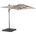 Parasol d�port� rectangulaire 2x3m + dalles � lester - antibes - beige - parasol excentr� inclinable. ...