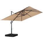 Parasol d�port� rectangulaire 3x4m + dalles � lester 50x50cm beige - wimereux + fixeo