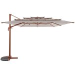 Parasol d�port� rectangulaire inclinable melhia 4x3 m acajou / lin - hesp�ride