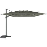 Parasol d�port� rectangulaire inclinable melhia 4x3 m vert laurier - hesp�ride