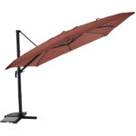 Parasol d�port�e carr� inclinable 5 positions brique chin� - 3 x 3 m - jardideco