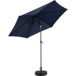 Parasol double face rectangulaire 4, 5 m avec manivelle pour ext�rieur , bleu marine