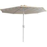 Happy garden - parasol droit bandol rond 2, 70m de diamtre  rayures jaunes