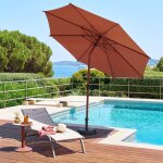 Parasol droit rond inclinable loompa 3m acajou - hesp�ride