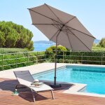 Parasol droit rond inclinable loompa 3m caf� - hesp�ride