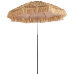 Parasol exotique droit acier imitation bois et paille - monaco