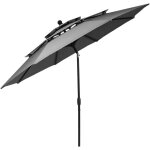 Costway - parasol extrieur de 3m  3 niveaux, parasol de patio auto - inclinable double ventilation, ...